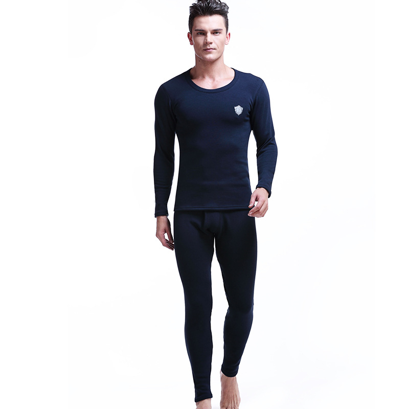 Picture of Men's Thermal Underwear suit Thickened fleece-lined Autumn and Winter Round Neck Autumn Clothes Autumn Trousers Youth Cold-proof Tight Cotton Sweater