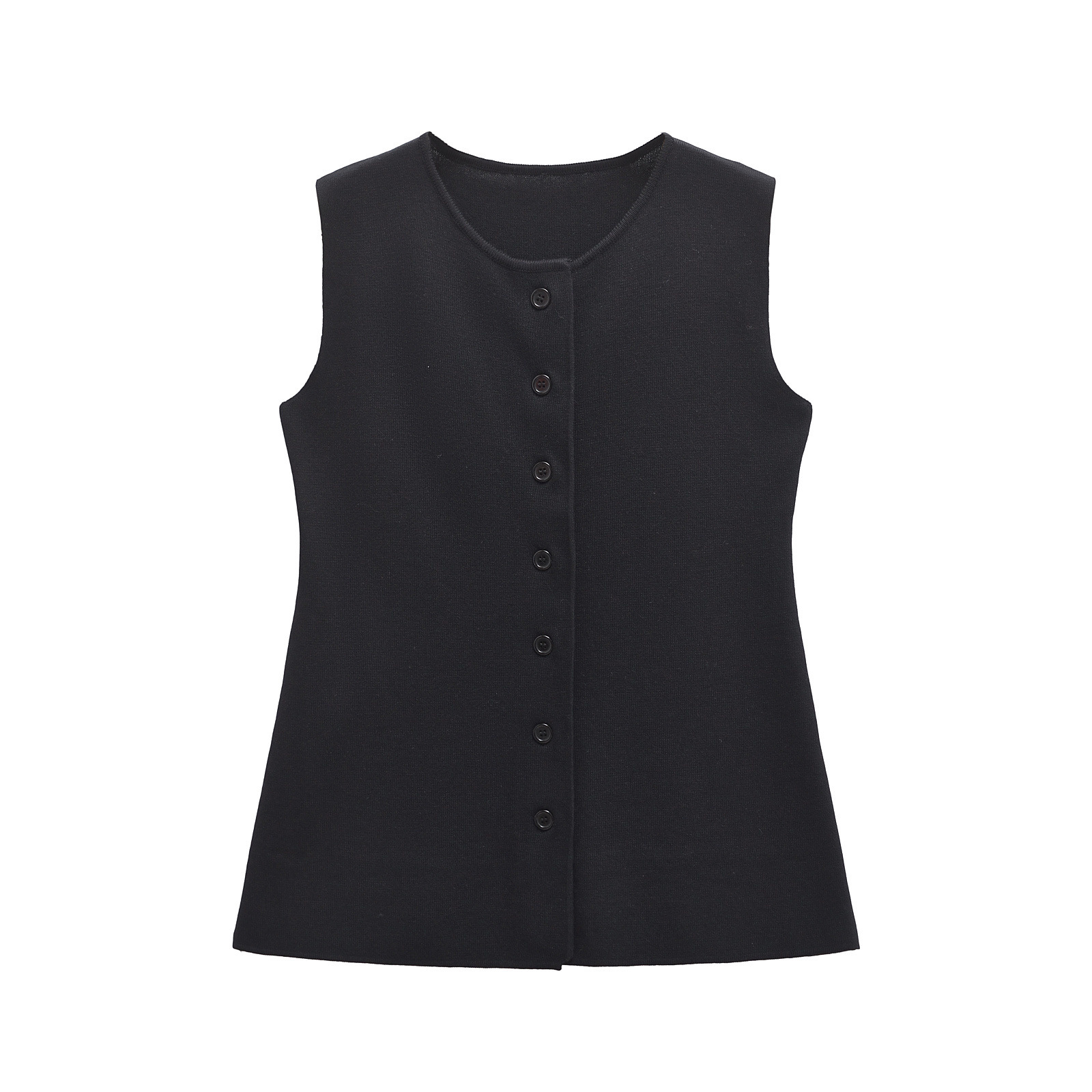 Europe and the United States Amazon cross-border wholesale 2024 autumn new fashion Joker round neck sleeveless buckle elastic vest