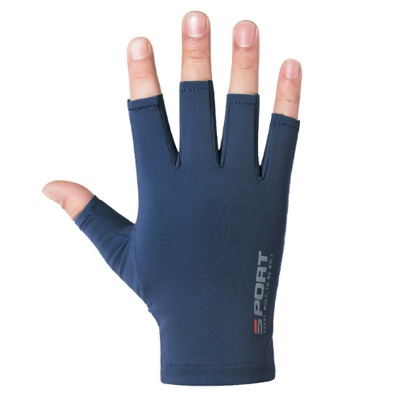 Picture of Spring and summer ice silk half finger riding gloves sunscreen non-slip fitness high elastic comfortable quick-drying driving gym gloves