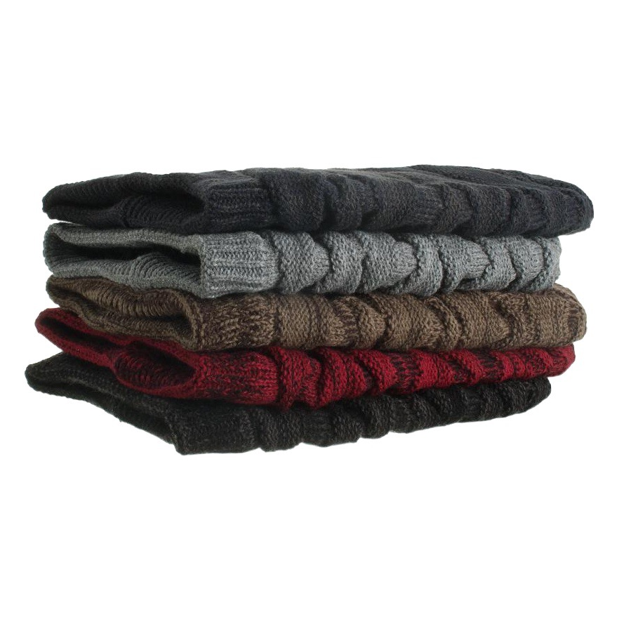 Hat Korean Style Trendy Knitted Woolen Hat Winter Fleece-Lined Warm Ab Yarn Diamond Pullover Men's Outdoor Hat Wm055