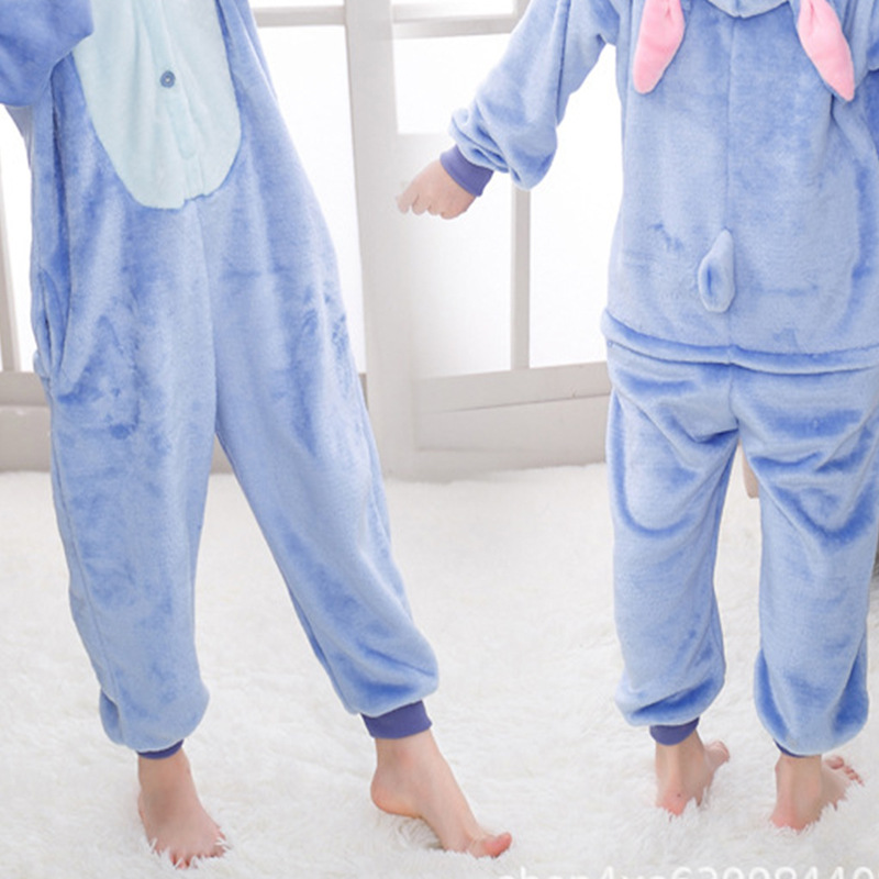 Picture of Cross-Border Flannel Adult and Children Dinosaur One-Piece Pajamas Animal Dinosaur One-Piece Pajamas Parent-Child Home Performance Clothes