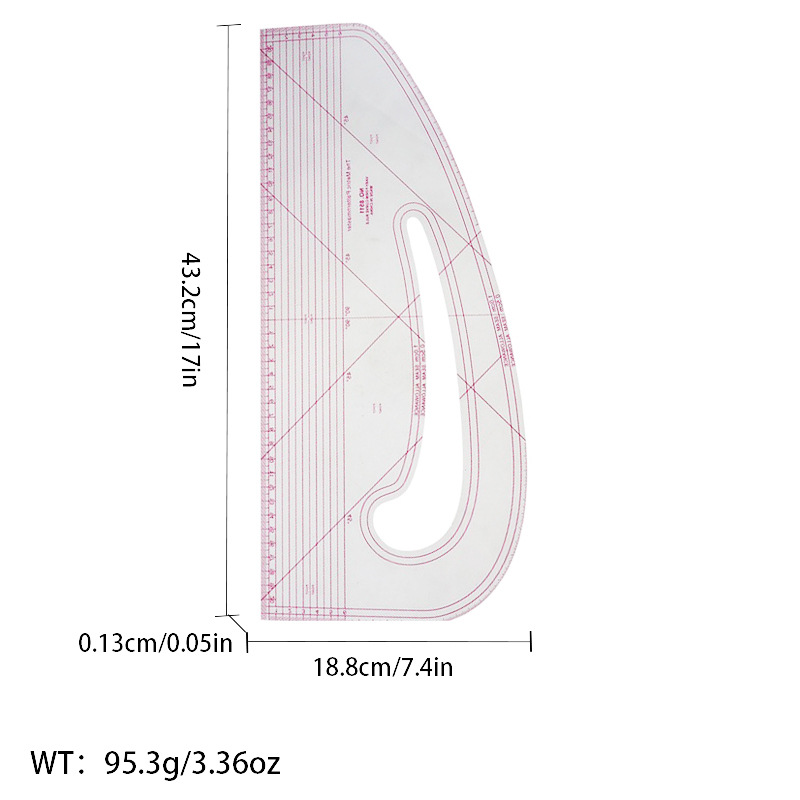 Picture of Pattern printing ruler clothing scale pattern making clothing curve cutting sewing tool multi-functional pattern printing ruler