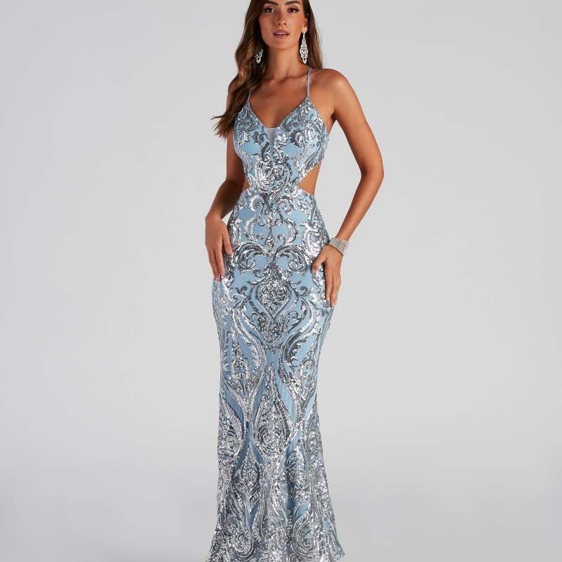 Picture of Cross-Border New Amazon Best-Selling Sequined Dress Suspender Banquet Host Party Bridesmaid Etiquette Dress