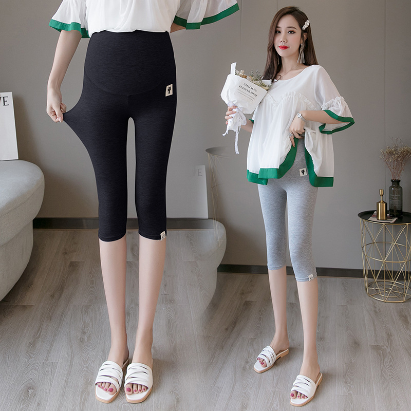 Picture of Maternity Summer Outfit Xiaohongshu Popular Maternity Leggings Summer Thin Style Maternity Pants for Outdoor Wear Cropped Pants