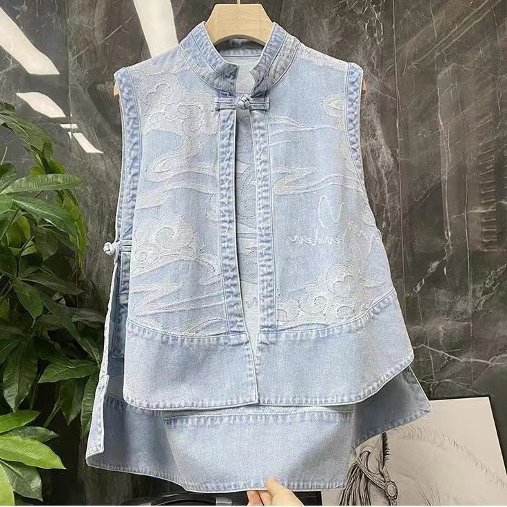 Denim waistcoat women's loose summer waistcoat waistcoat waistcoat women's waistcoat
