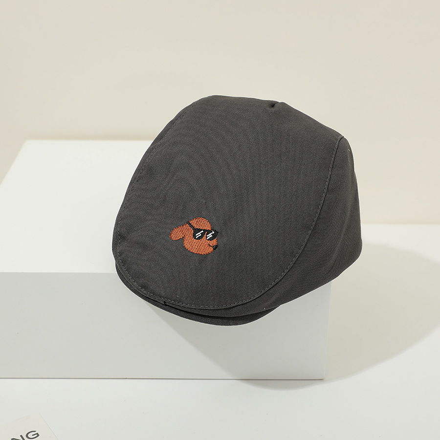 Picture of Glasses dog embroidered children's forward hat baby hat British spring and autumn boys and girls peaked cap cartoon children's fashion hat