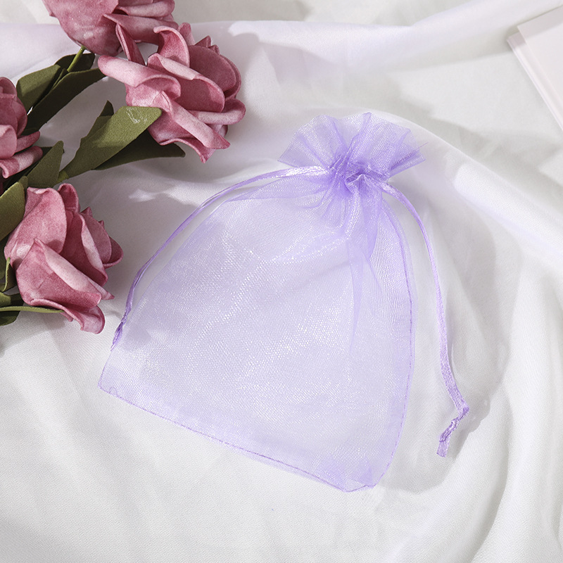 Picture of Plain beam gauze bag wholesale wedding candy bag spot small gift packaging mesh bag printing high density gauze