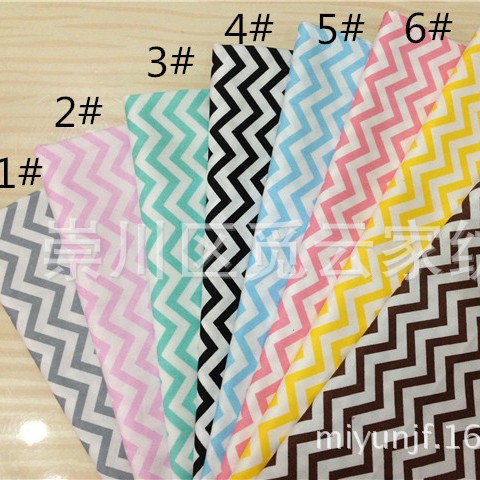 Multicolor Wavy Line Pure Cotton Twill Printed Fabric Nordic INS Cotton Folding Line Bedding Handmade DIY Floral Cloth