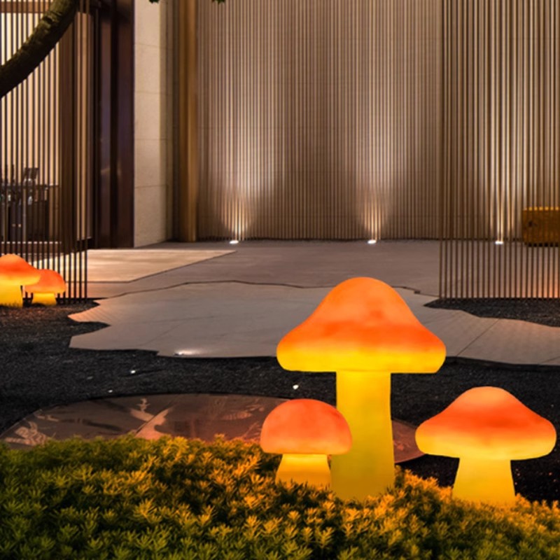 Simulated Luminous Mushroom Outdoor Courtyard Lamp Waterproof Fiberglass Garden Garden Decorative Landscape Lamp Outdoor Lawn Lamp
