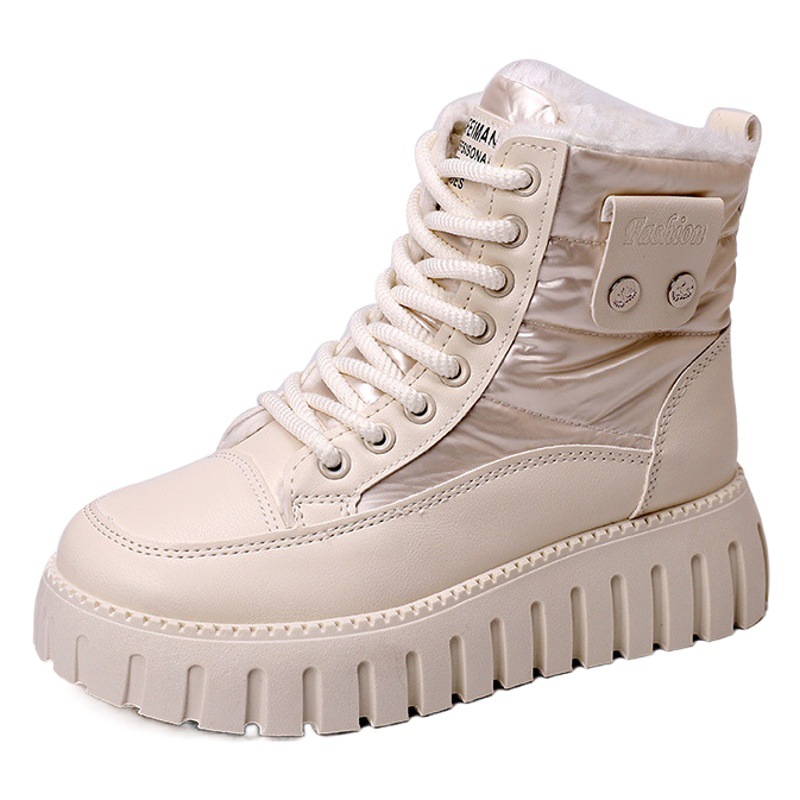 High-top Torre Shoes Women Explosions 2025 Winter New fleece-lined Thick Cotton Shoes Casual sneaker ZY-12297