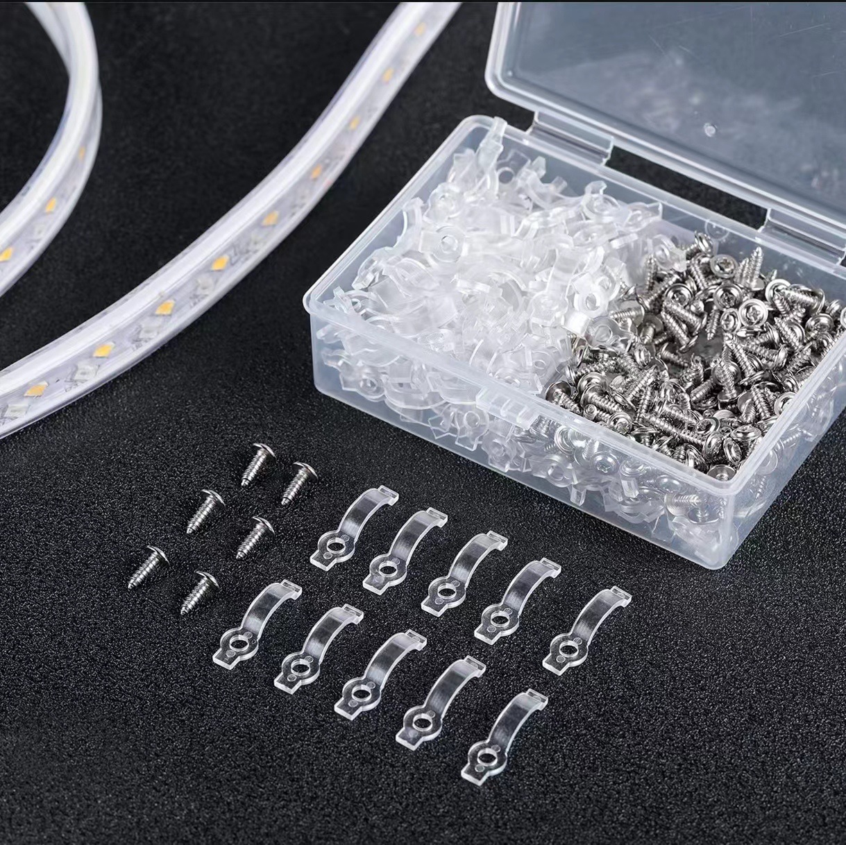 Picture of Led Bare Plate Sleeve Silicone Lamp with Fixed Clip 8Mm10Mm 12mm Transparent Rubber Buckle