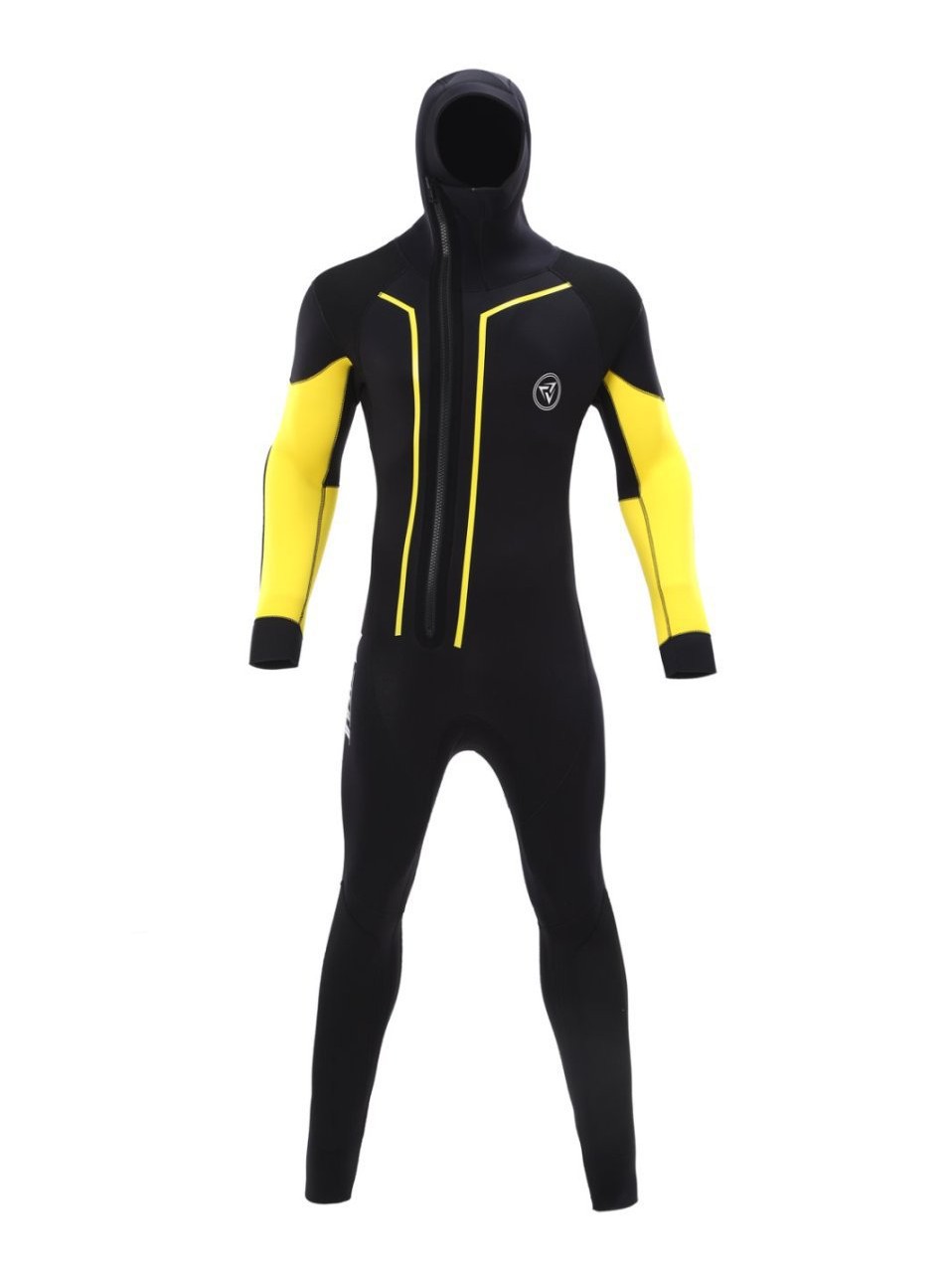 Deep Diving 5mm Men's One-Piece Thickeneded Cold-Proof and Warm Semi-Dry Waterproof and Cold-Proof Wetsuit Hooded Swimming Wetsuit
