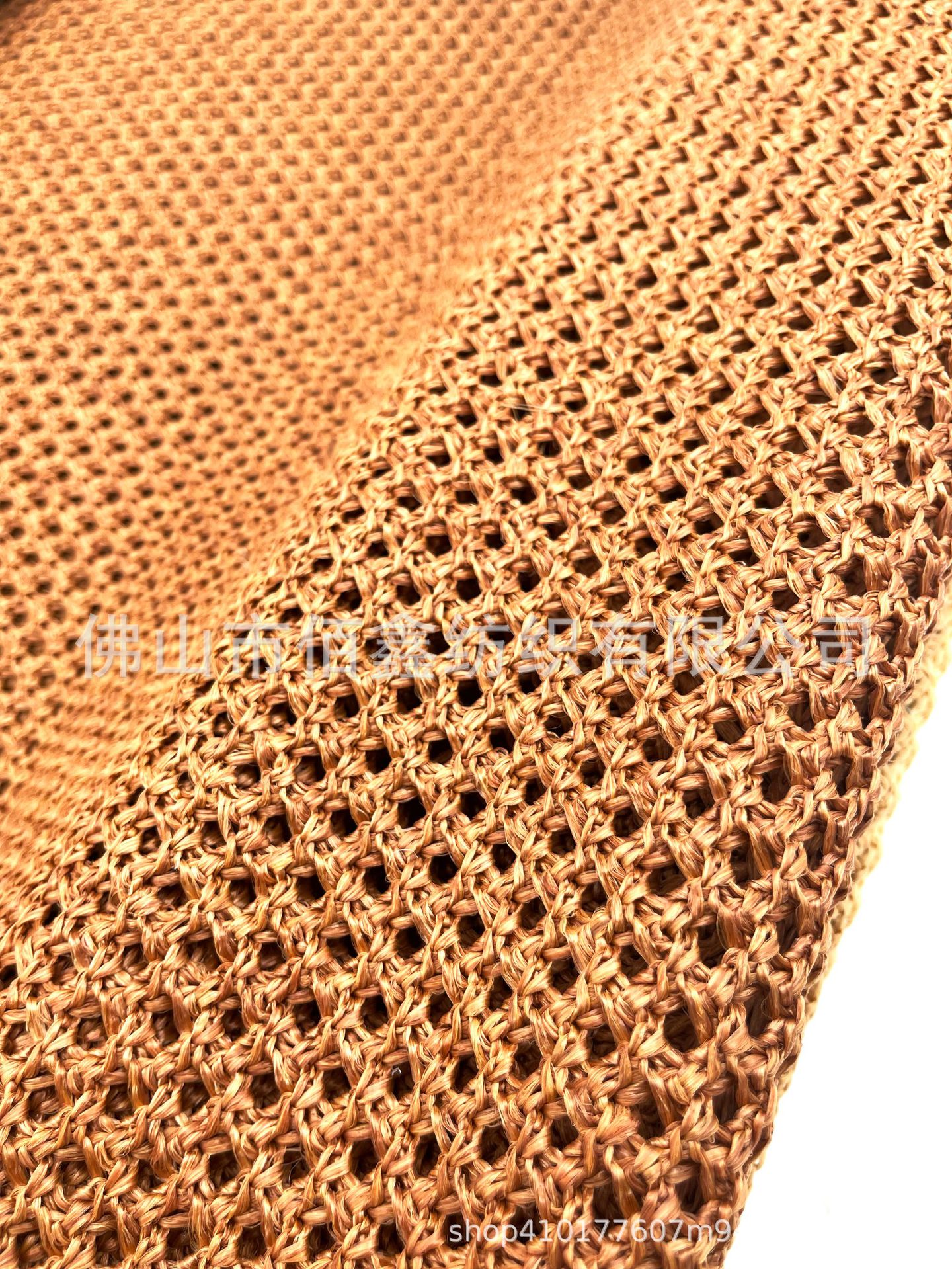 Picture of Crochet knitted pp mesh fabric woven cross hollow PE straw mat shoes and hat material luggage handbag decorative fabric handmade fabric