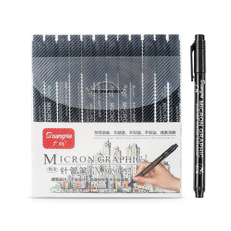 Picture of Guangna 8050 Refillable Needle Pen Set Waterproof Architectural Design Sketch Comic Brush Drawing Sketch Hook Pen
