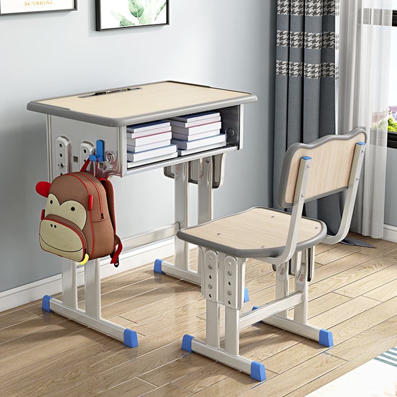 Picture of Primary and Secondary School Students Desks and Chairs School Training Tutoring Class Tutoring Lift Children's Desks Learning Desks and Chairs Writing Set