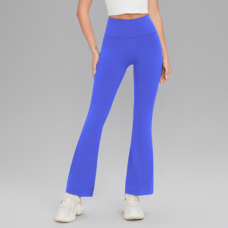 Picture of Lycra High-elastic Naked Shark Pants Hip-lifting High Waist Slimming Wide Leg Sports Fitness Flared Pants Women's Outer Wear Yoga Pants