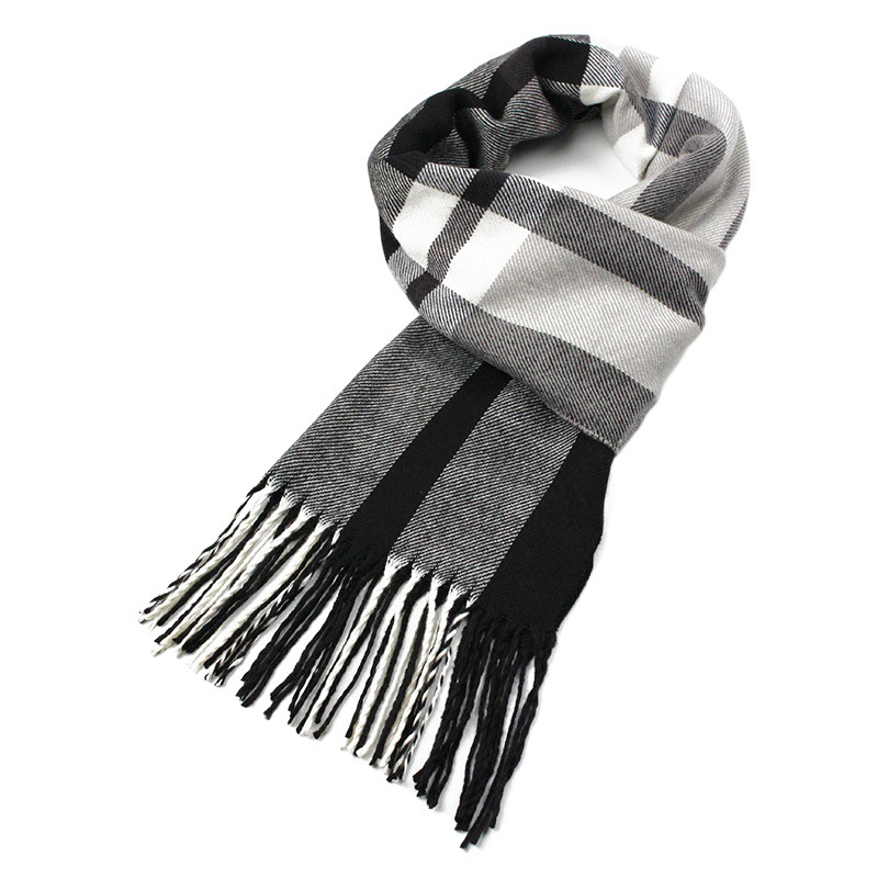 New Autumn and Winter Imitation Cashmere Student Men's Business Casual Brushed Thick British Plaid Scarf Long Men's Scarf