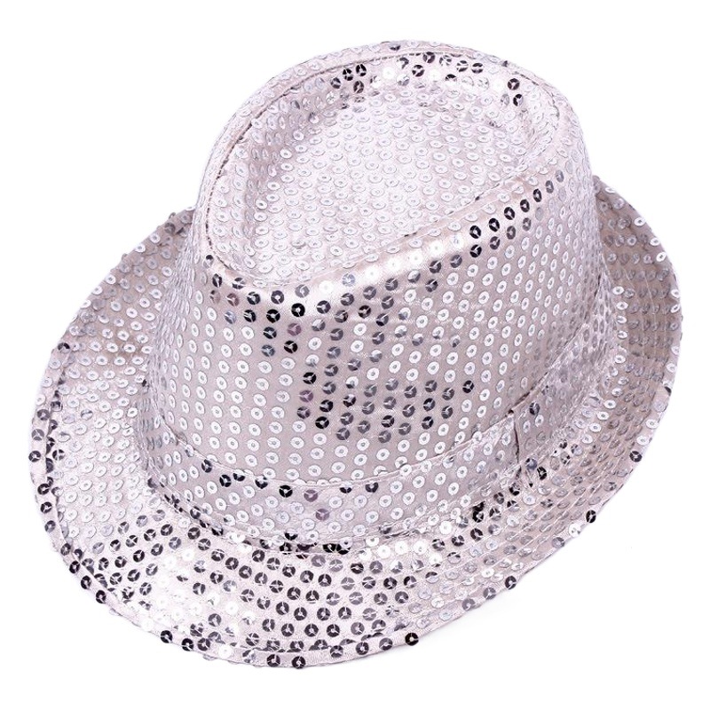 Adult bowler hat performance sequins bowler hat stage dance kid hat children's day hat parent hat