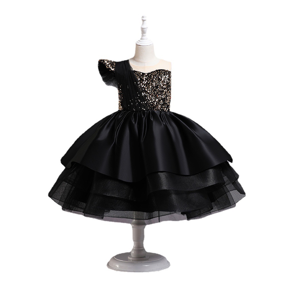 Picture of Children's Princess Dress Catwalk Tutu Skirt Girls' One-Year-Old Dress Sequined Piano Performance Dress Evening Dress Cross-Border Hot Sale