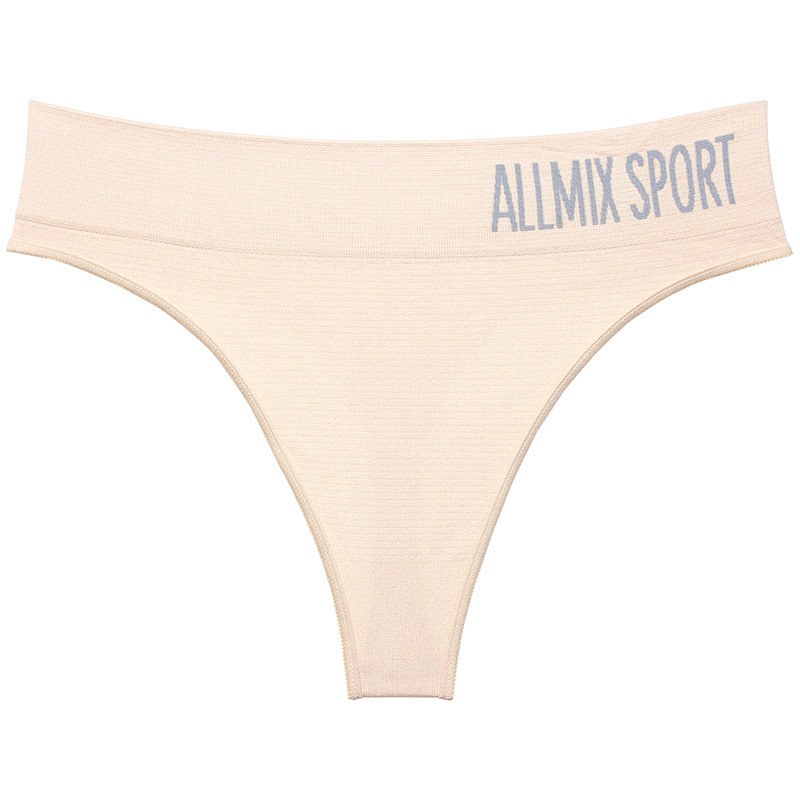 Picture of Foreign Trade European and American Women's Underwear Sexy Seamless Sports Fitness Letter Wide Waist Middle Waist Seamless Briefs Thong