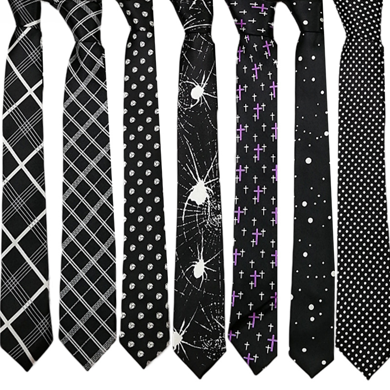 Picture of Zebra Leopard Print Love Poker Letters 5cm Matchinging Shirt Ins Student Tie Unisex Versatile Can Be Customized