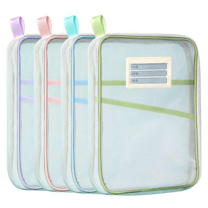 Picture of L-Shaped Subject Classification Bag Mesh Document Bag Thickeneded Subject Bag Student Test Paper Book Storage Bag for the Beginning of School Season