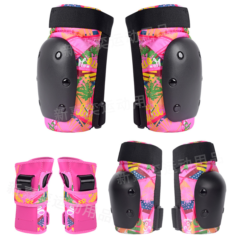 Roller Skating Protective Gear Set Cross-Border Foreign Trade Children and Adults Bicycle Skating Sports Palm Protector Elbow Protector Knee Protector