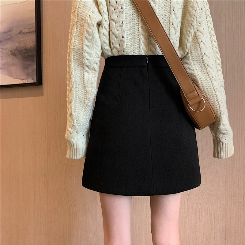 Spring Professional Skirt Women's Skirt Korean High Waist A- Line Hip Skirt Anti-Light One-Step Skirt Black Suit Skirt
