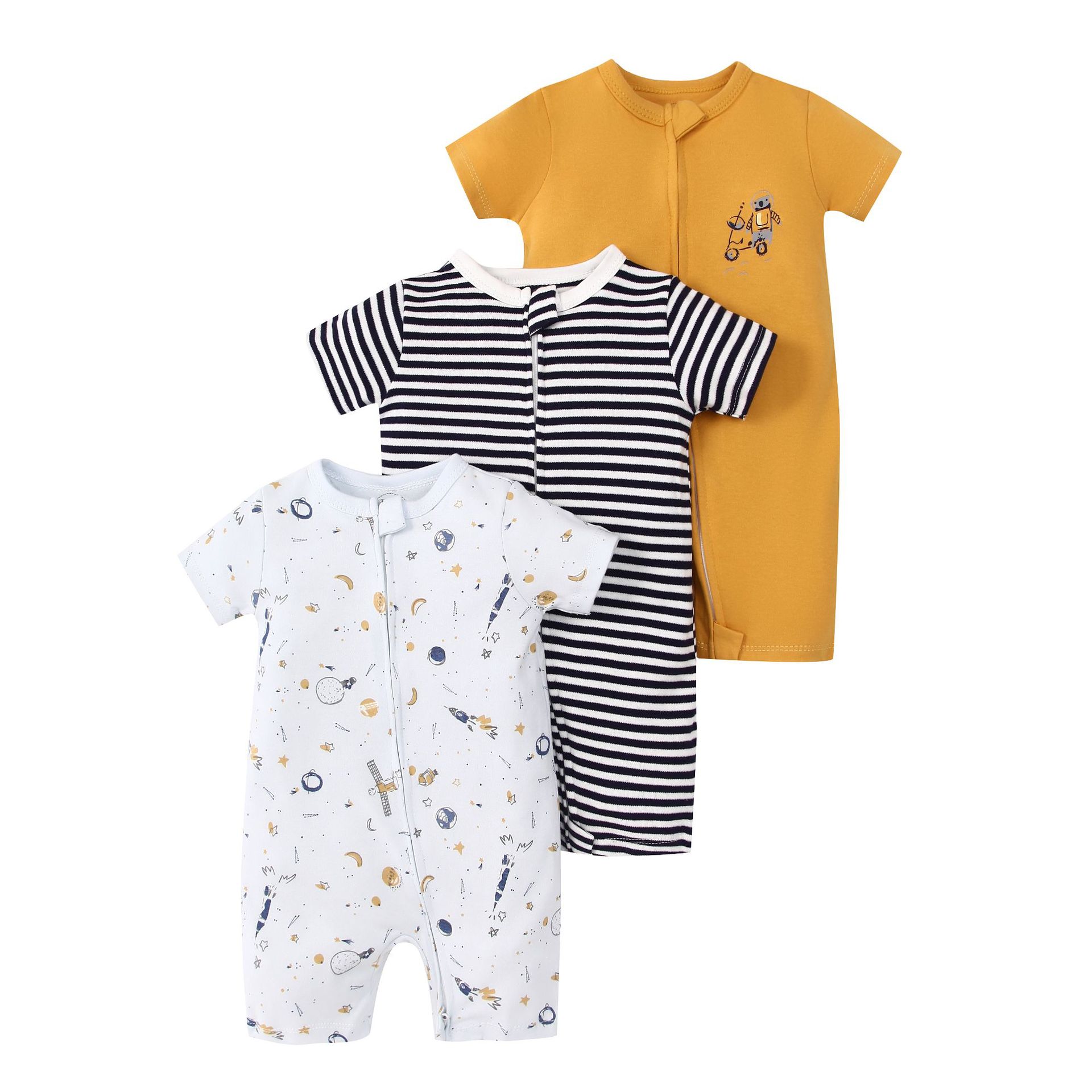 Picture of Foreign trade children's clothing summer baby jumpsuit short sleeve double zipper climbing clothing newborn baby gift box for cross-border