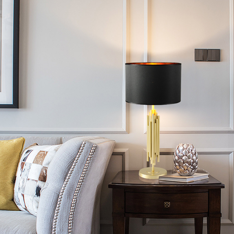 Picture of American Table Lamp Modern Minimalist Living Room Study Creative Stylish Black Model Room Designer Bedroom Bedside Lamps