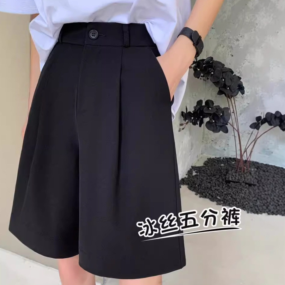 High-Waisted A-Line Shorts Casual 5 Summer New Slimming Popular Petite Black 2024 Plus Size Suit Shorts for Women