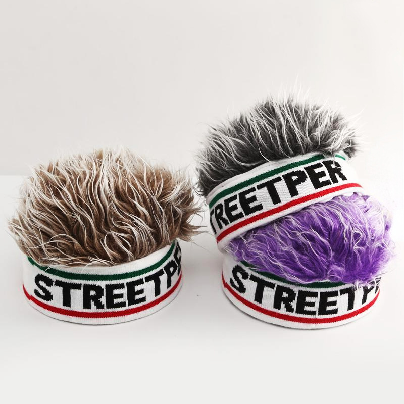 Picture of Cross-Border Parent-Child Wig Hats, Landlord Hats, Men's Ins-Style Street Knit Hats, Hip-Hop Hats, Southeast Asia Cross-Border Hot Items