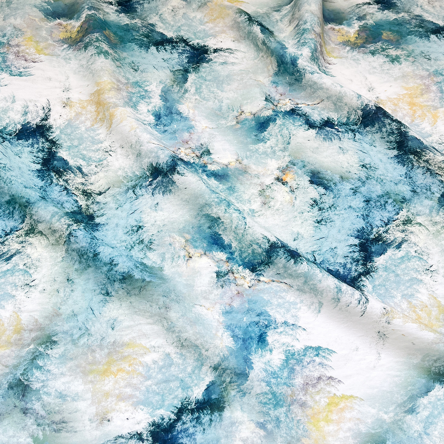Oil Painting Forest Brocade Cotton Fabric New Chinese Digital Printed Fabric Cheongsam Dress Top Han Dynasty Fabric