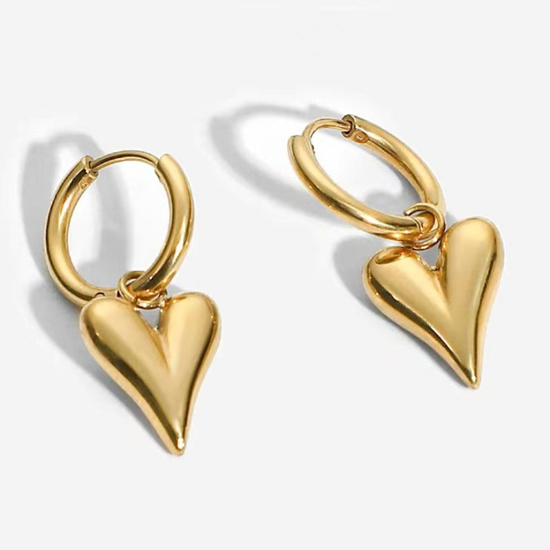 Picture of European and American Cross-border E-commerce Amazon Same Titanium Steel Earrings Women's Plus Pendant Earrings Stainless Steel Star Earrings