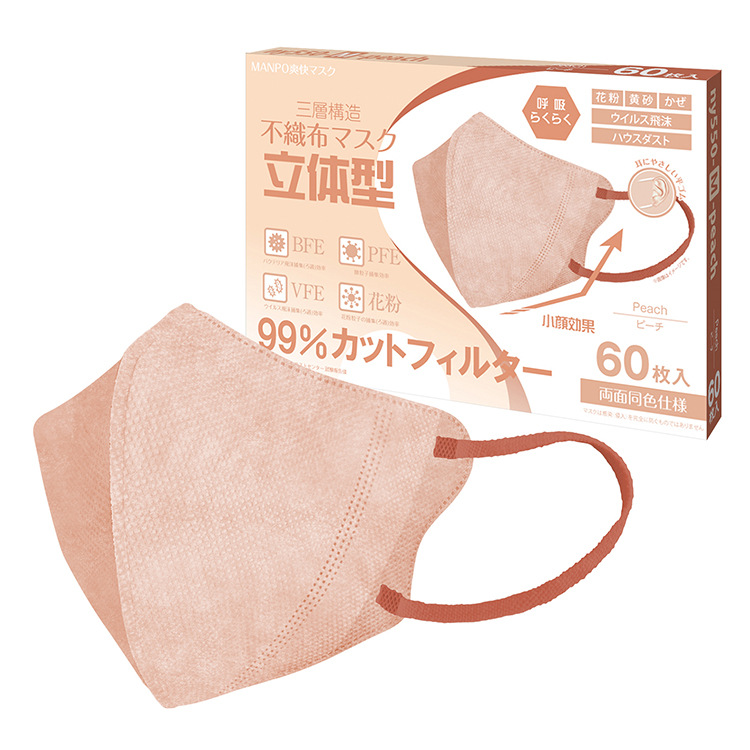 Picture of 3D Three-Dimensional High-Appearance Disposable Autumn Breathable Boxed Three-Layer Non-Tightening Full-Coverage Windproof Mask for Women