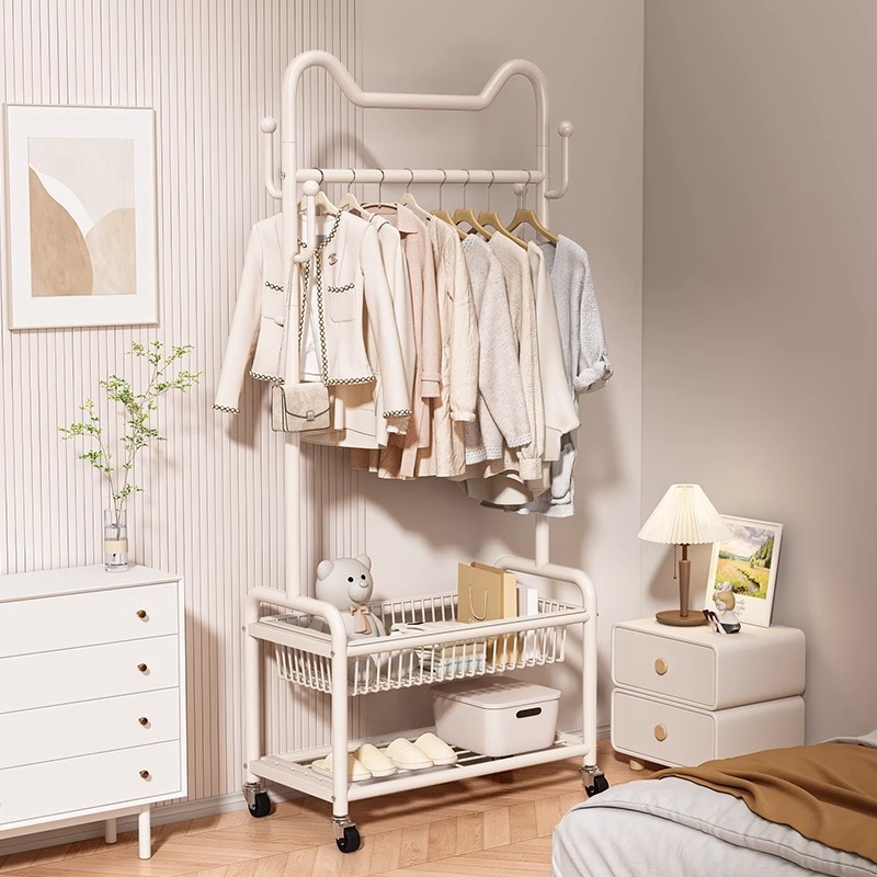 Coat Rack Simple Floor-Standing Vertical Clothes Hanger Home Bedroom Removable Clothes Hanger Room Balcony Clothes Drying Rack