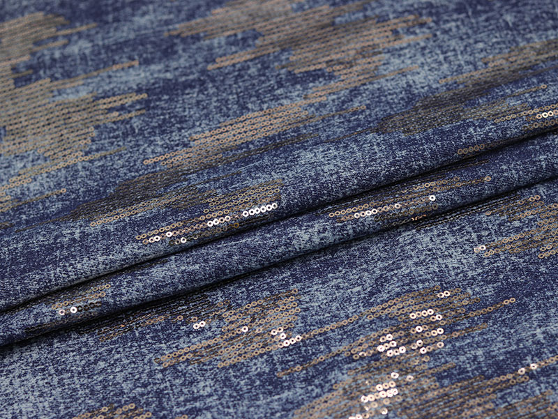 Picture of Champagne sequins dress dress washed Denim fabric clothing fabric clothing coat handmade DIY