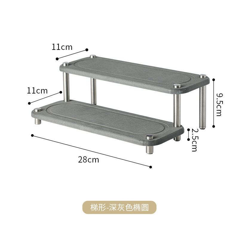 Picture of Trapezoidal Double-layer Diatom Mud Cup Holder Wash Table Surface Absorbent Diatom Mud Soil Pad Household Mouthwash Cup Holder