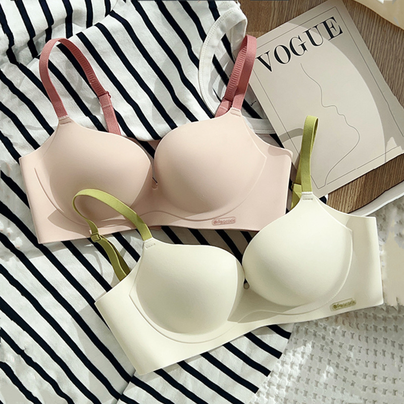 Seamless Bra for Women with Small Breasts, Push-Up to Make Breasts Bigger, Prevent Sagging, Thin Bra Without Rims for Young Ladies, Running Volume