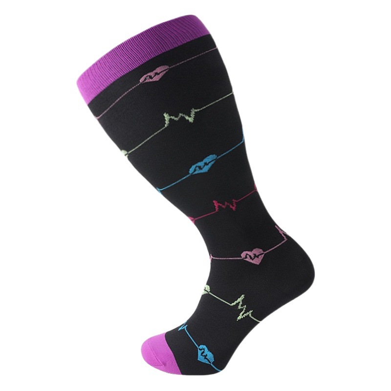 Amazon Plus Size Plus Size Compression Socks High Elastic Fat Socks Sports Fitness Compression Socks Cross Border Hot Selling Fat Socks