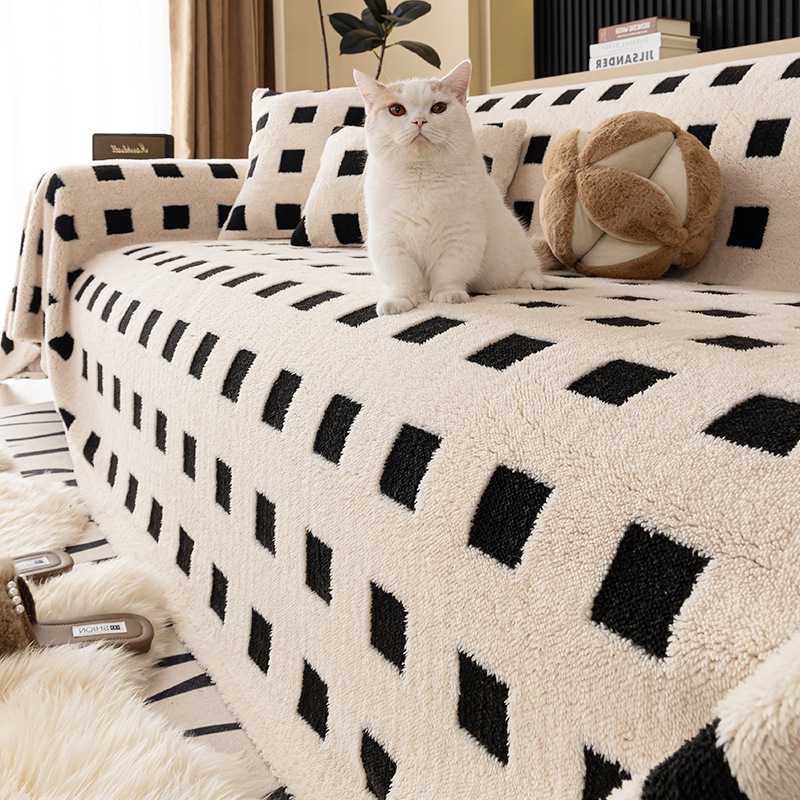 Cross-Border Wholesale Shu Cotton Plush Sofa Towel Full Cover 2025 New Winter Thickeneded Sofa Cover Cloth Towel