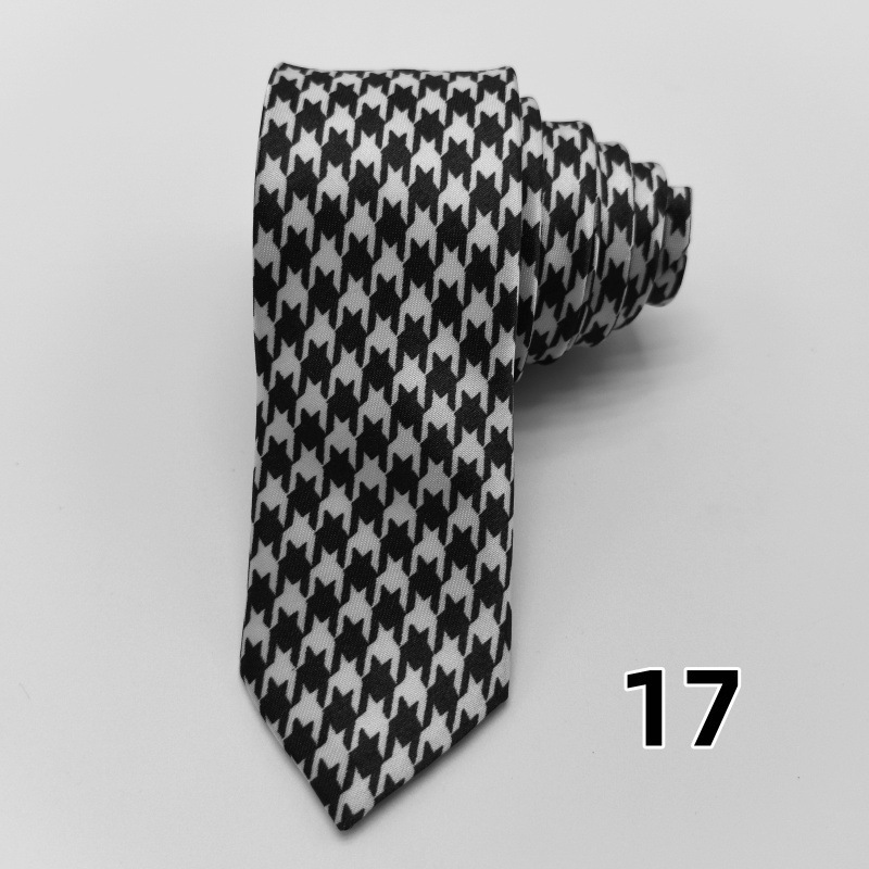 Picture of Ultra-narrow 5cm printed tie leopard print hand-tied unisex casual tie