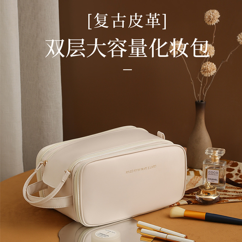 Picture of ins style portable cosmetic bag large capacity travel portable wash bag new super popular wash cosmetics storage bag