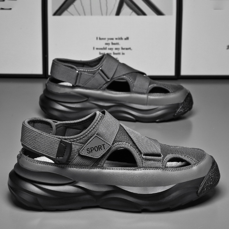 Hole Shoes Men's 2024 New Summer Men's Shoes Breathable Driving Sandals Men's Wrap-up Shoes sneaker Beach Sandals