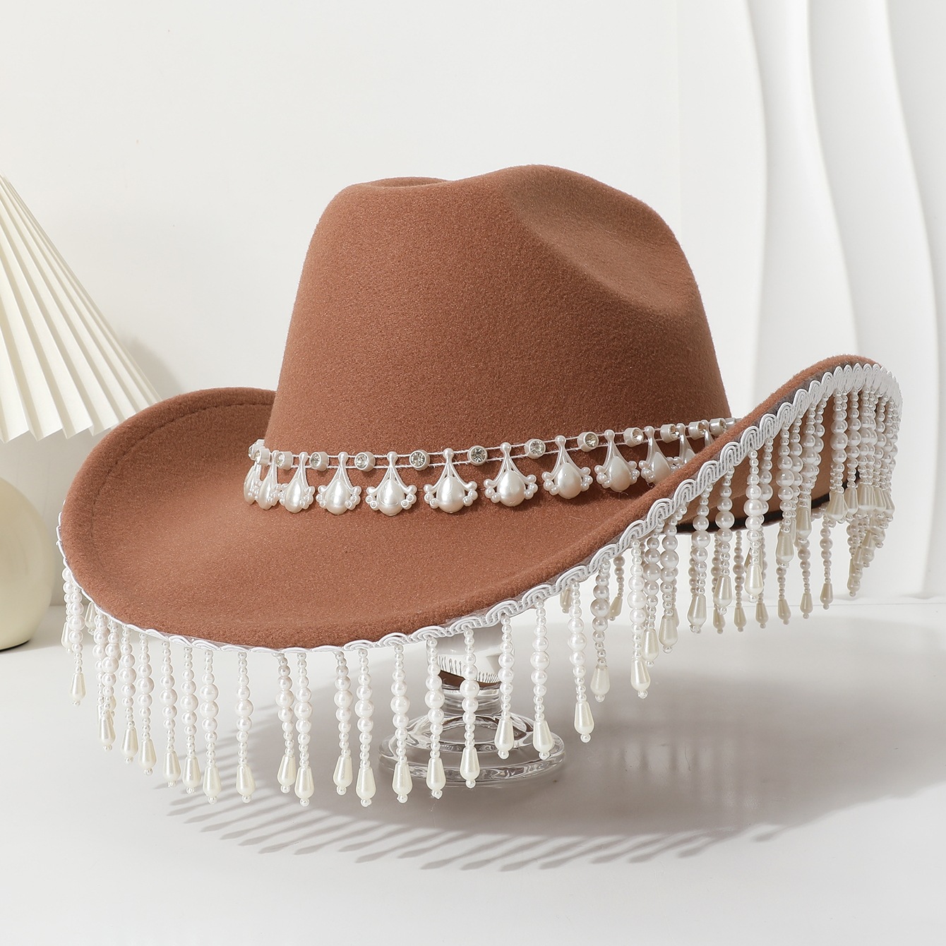 Picture of Europe and the United States cross-border AliExpress Amazon crystal tassel western Denim hat festival party jazz hat felt hat