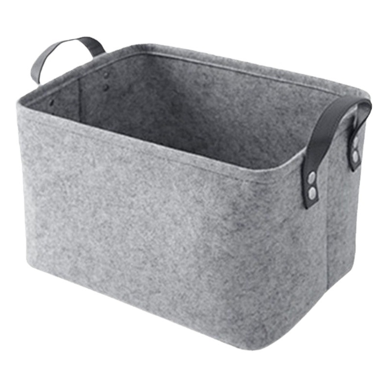 Wholesale simple felt storage bucket bedroom dirty clothes storage basket washable felt sundries storage box