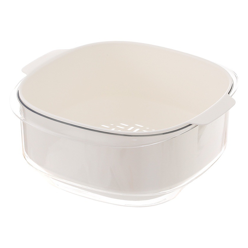 Fasola Household Double-Layer Drain Basket Kitchen Thickeneded Plastic Vegetable Basin Fruit Storage Basket Vegetable Basket Wholesale