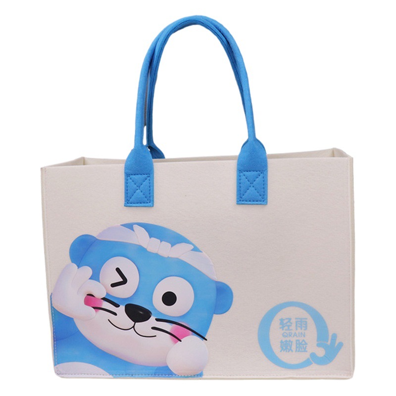 Factory wholesale cartoon fashion felt bag out storage felt handbag hand gift bag simple gift bag