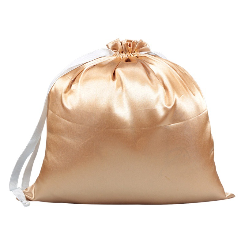 Wholesale factory wig solid color satin cloth bag silk imitation silk bundle bag crafts cosmetics storage bag