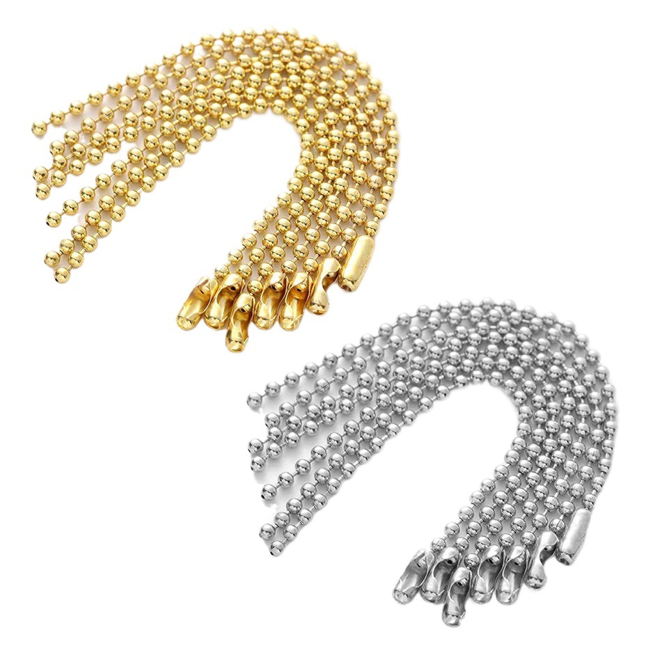 2.0 2.4 round wave bead chain clothing tag chain diy jewelry material black metal paint bead chain